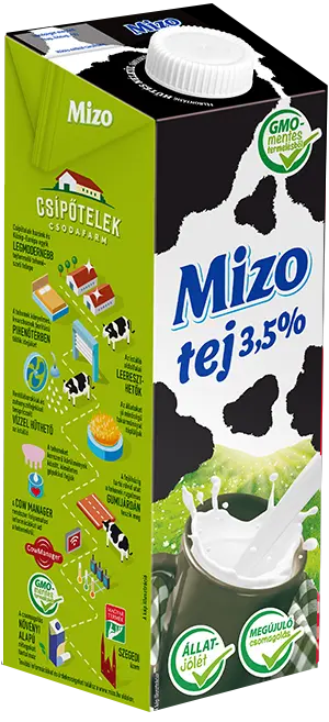 MIZO UHT TEJ 3,5% 1 l (EDGE) GMO MENTES